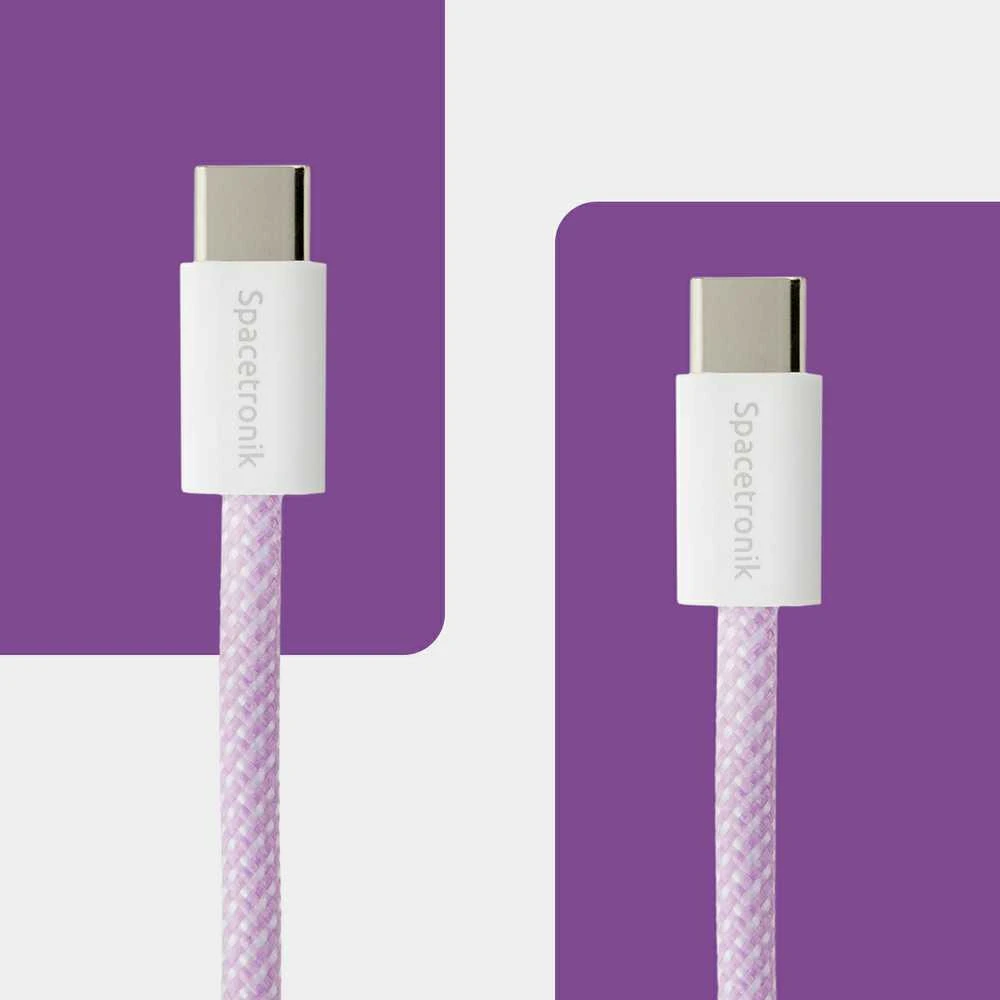 Kabelis USB-C PD100/240W Spacetronik 3m violetinė