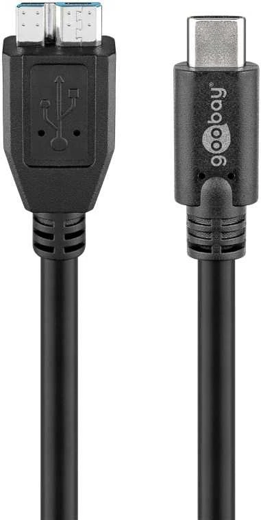 Goobay | Apvalus kabelis | USB-C į micro-B 3.0 laidas | 67995 | mikro-B 3.0 | USB-C (vyriškas)