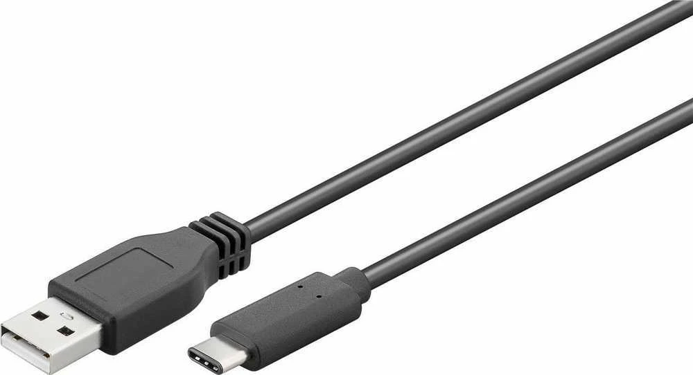 USB-C - USB-A 2.0 kabelis, juodas, 0,5 m, Goobay