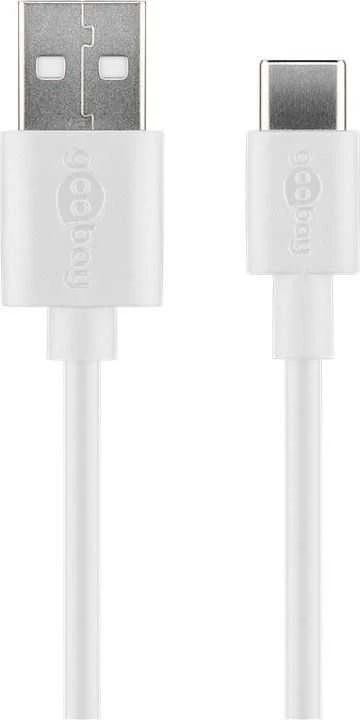 Goobay Kabelis USB-C - USB tipo A 2.0 Apvalus Baltas 3m