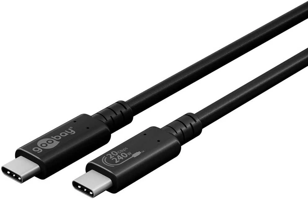 Kabelis USB-C USB4 Gen 2x2 20 Gb/s 240W Goobay 2m