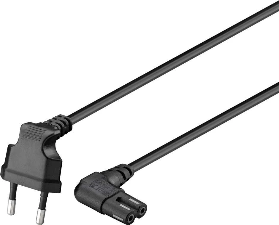 Goobay CONNECTION CABLE EURO PLUG ANGLED AT BOTH ENDS, 3 M, Juodas