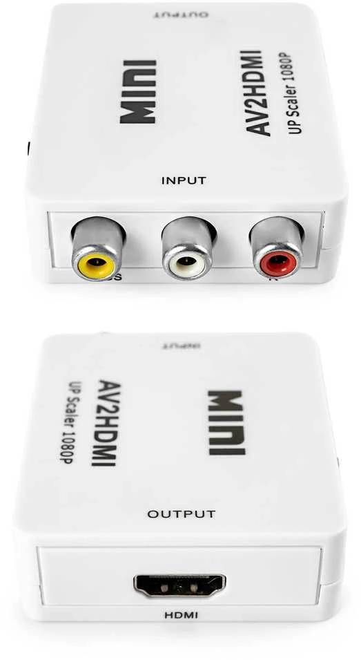 Spacetronik AV į HDMI keitiklis su jungčių vaizdu