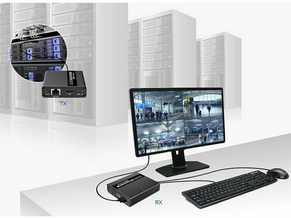 HDMI į LAN keitiklis Spacetronik SPH-HLC7 KVM