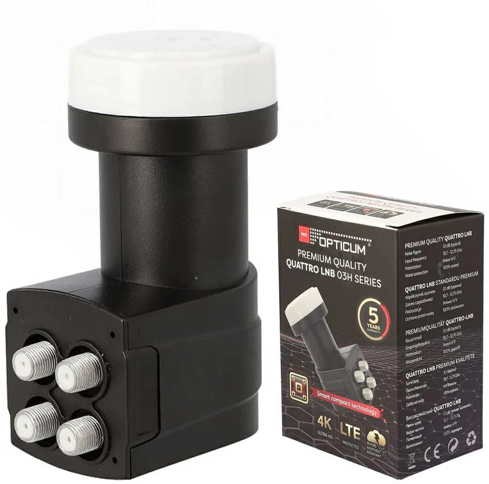 LNB keitiklis QUATTRO OPTICUM Raudonas 03H PREMIUM