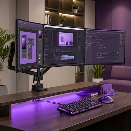 3 monitorių laikiklis Spacetronik SPA-H130