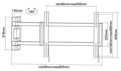 Laikiklis TV EasyFlip M 26"-42" Goobay