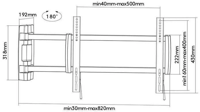 Laikiklis TV EasyFlip M 26"-42" Goobay
