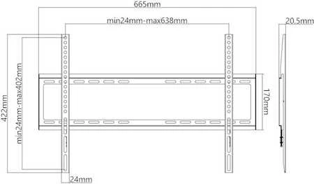 Laikiklis TV Goobay BASIC FIXED L 37"-70" do 35kg
