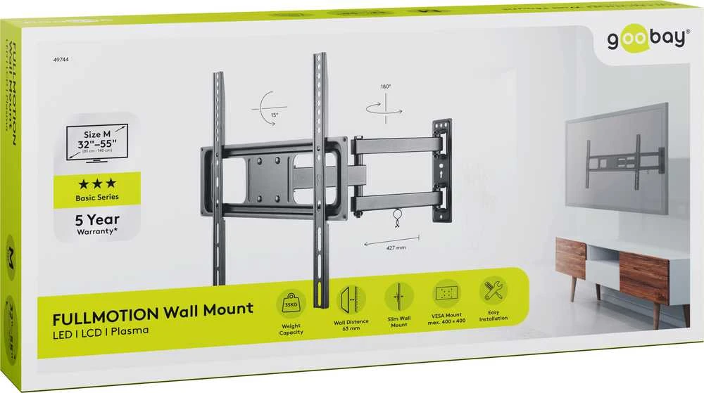 Laikiklis Goobay | Wall mount | Juodas