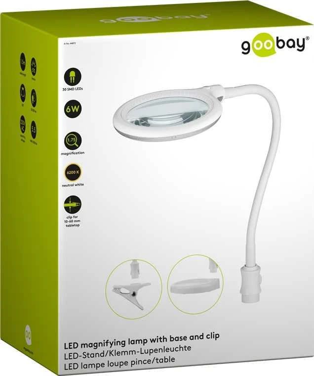 Kosmetinė didinamojo stiklo lempa 30xLED 6W 480lm Goobay K/S