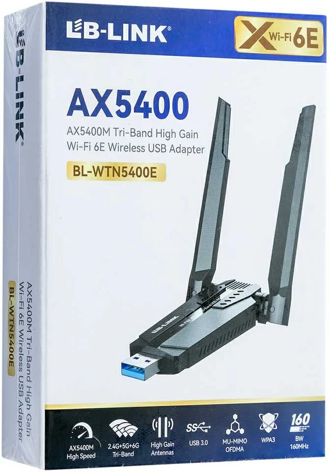 Lb Link USB 3.0 „Wi-Fi 6E“ trijų dažnių WNT5400E tinklo adapteris