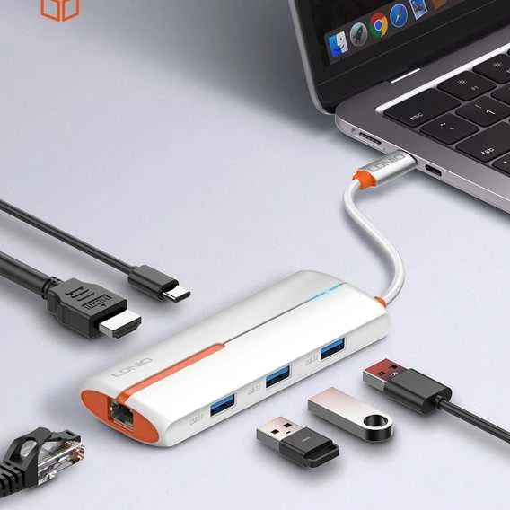 Ldnio Adapteris HUB USB-C 6w1 USB 3.0 HDMI PD RJ45 100W B