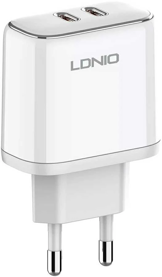 MFi sieninis įkroviklis LDNIO A2528M, 2xUSB-C, USB-C iki Lightning 35W