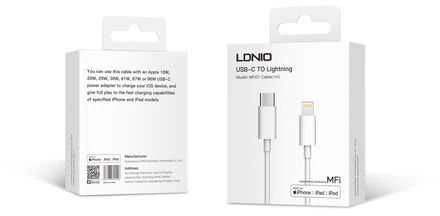 Ldnio USB-C įkrovimo laidas, originalus sertifikatas, skirtas „Apple“