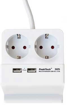 Maitinimo juostelėje yra Peaktech 3125 USB lizdas