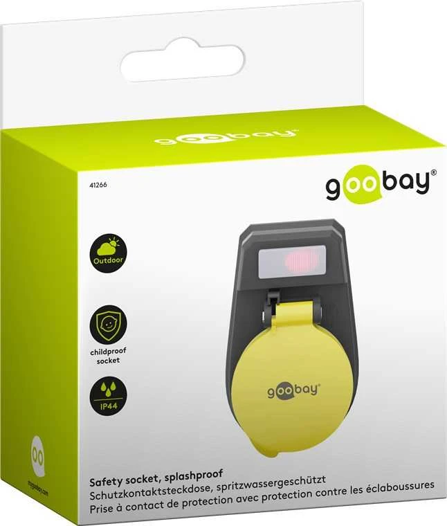 Goobay Saugos lizdo adapteris su jungikliu tinkamas naudoti lauke Juodas