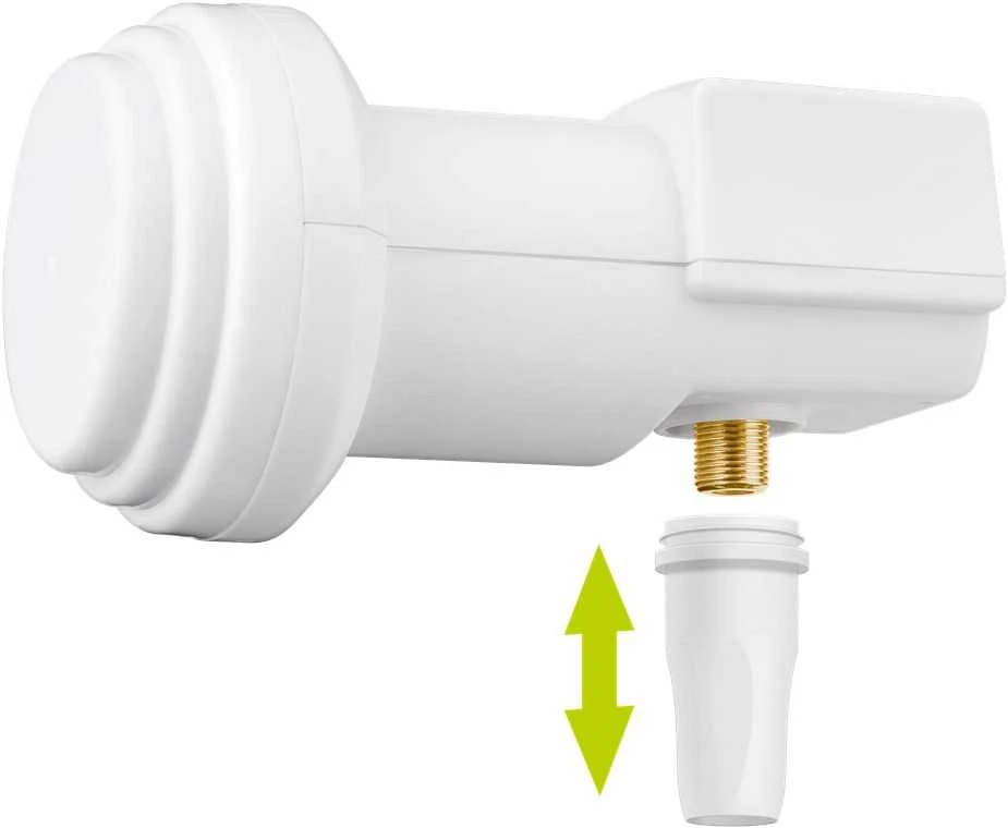 Wentronic „Goobay“ universalus vieno LNB, baltai pilkas - skaitmeninis SAT LNB (DVB-S2) 1 abonentui (4K / HDTV / 3D priėmimas) (67269)