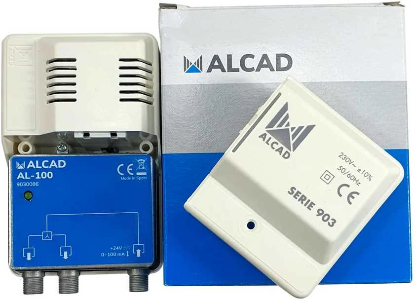 Alcad AI-100 VHF-UHF 1in/2out plačiajuostis stiprintuvas