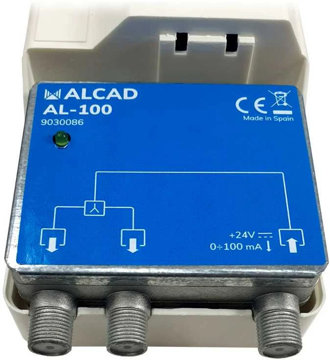 Alcad AI-100 VHF-UHF 1in/2out plačiajuostis stiprintuvas