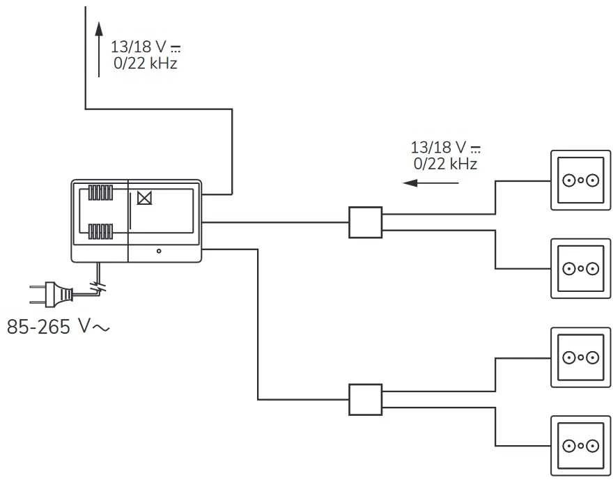 Maitinimo šaltinis antenowy 12V ALCAD AL-245 12V 400mA 2xOUT