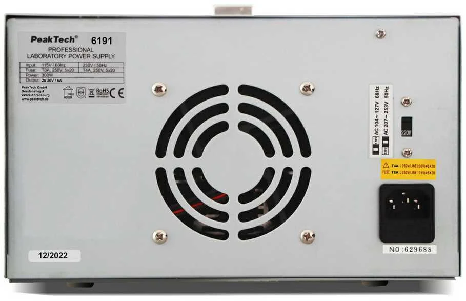 Laboratorinis maitinimo šaltinis 2x30V 5A PeakTech 6191