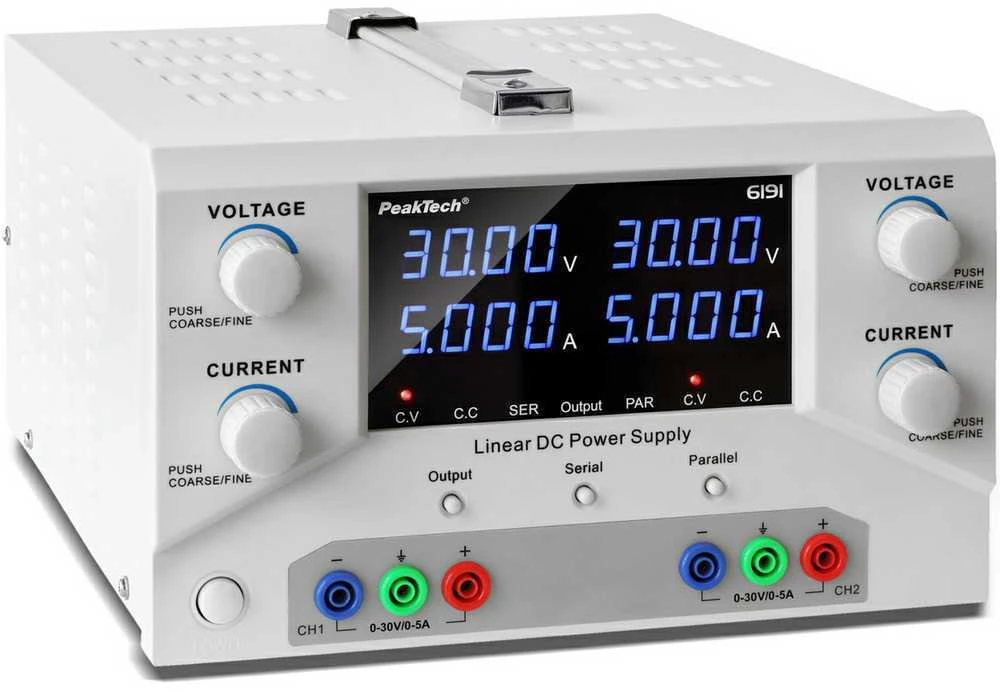 Laboratorinis maitinimo šaltinis 2x30V 5A PeakTech 6191