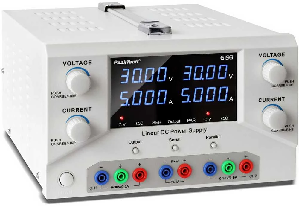 Laboratorinis maitinimo šaltinis 2x30V 5A PeakTech 6193 USB