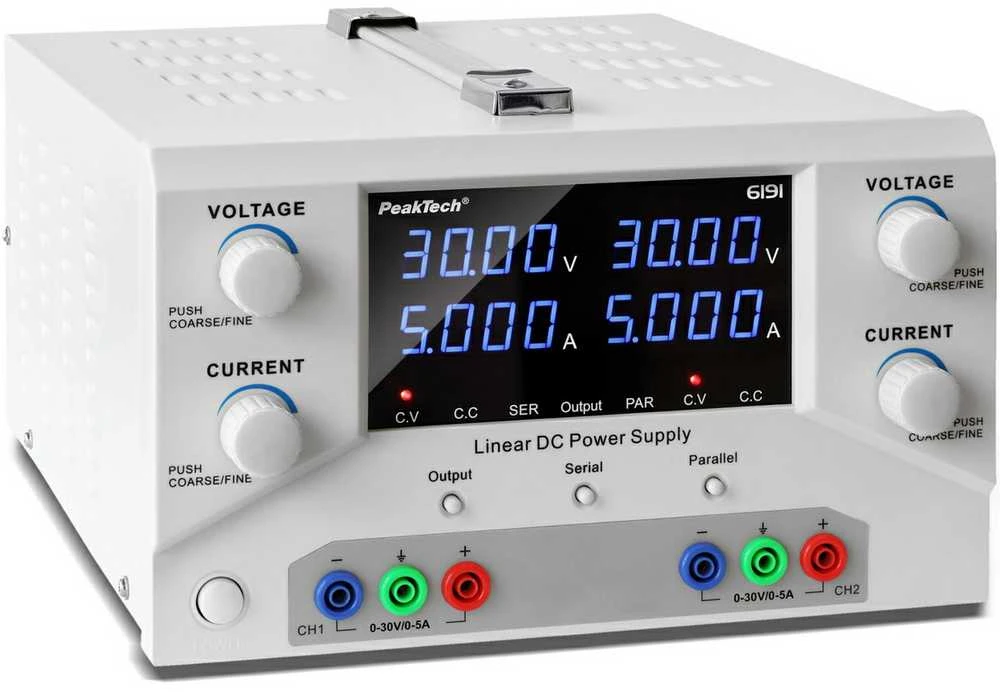 Laboratorinis maitinimo šaltinis 2x30V 5A PeakTech 6191