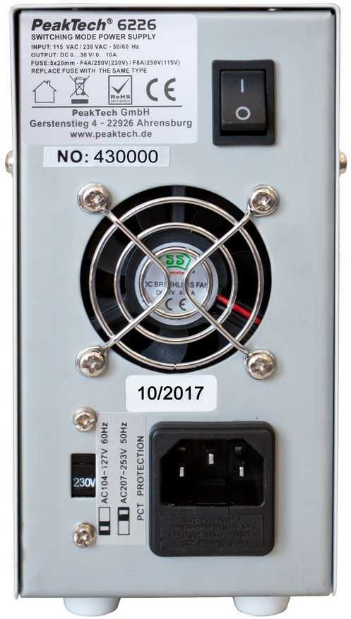 Laboratorinis maitinimo šaltinis 30V 10A PeakTech 6226