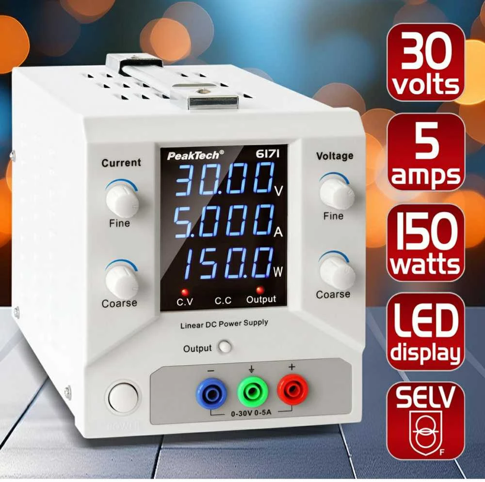 Maitinimo šaltinis laboratoryjny 30V 5A PeakTech 6171