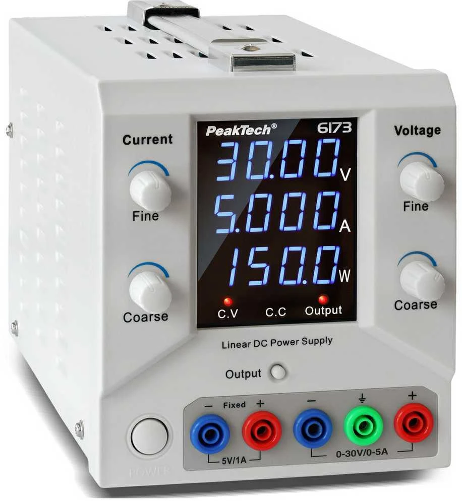 30 V 5 A „PeakTech 6173“ USB laboratorinis maitinimo šaltinis