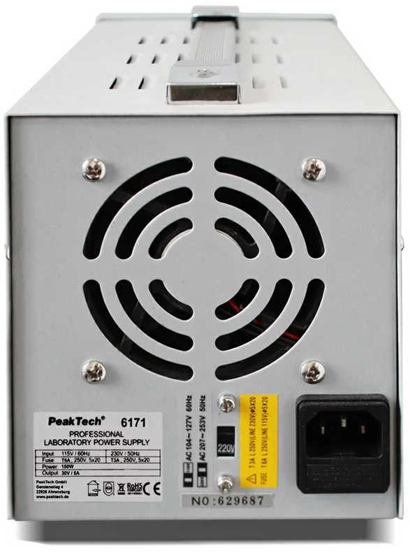 Maitinimo šaltinis laboratoryjny 30V 5A PeakTech 6171