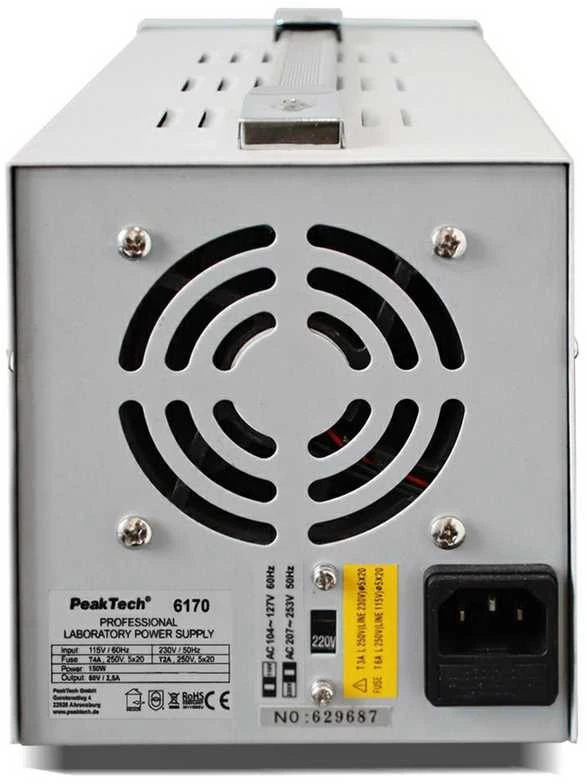 60 V 2,5 A „PeakTech 6170“ laboratorinis maitinimo šaltinis