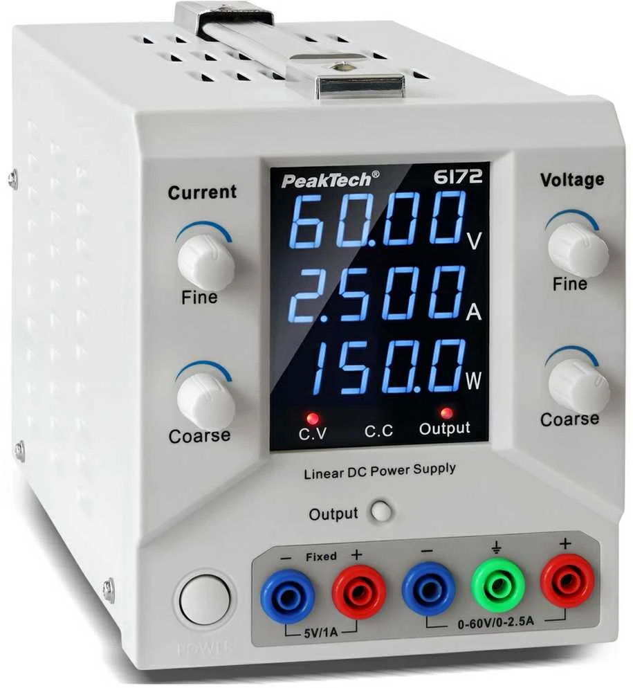 60V 2.5A PeakTech 6172 USB laboratorinis maitinimo šaltinis