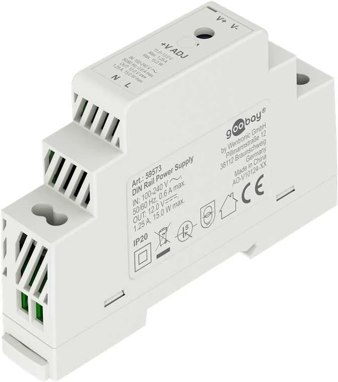 Maitinimo šaltinis na szynę DIN Goobay 12V 1.25A 15W IP20