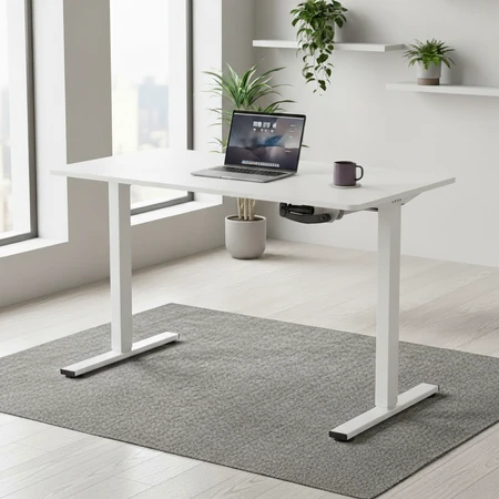 Spacetronik Moris 113WW – baltas reguliuojamas stalas