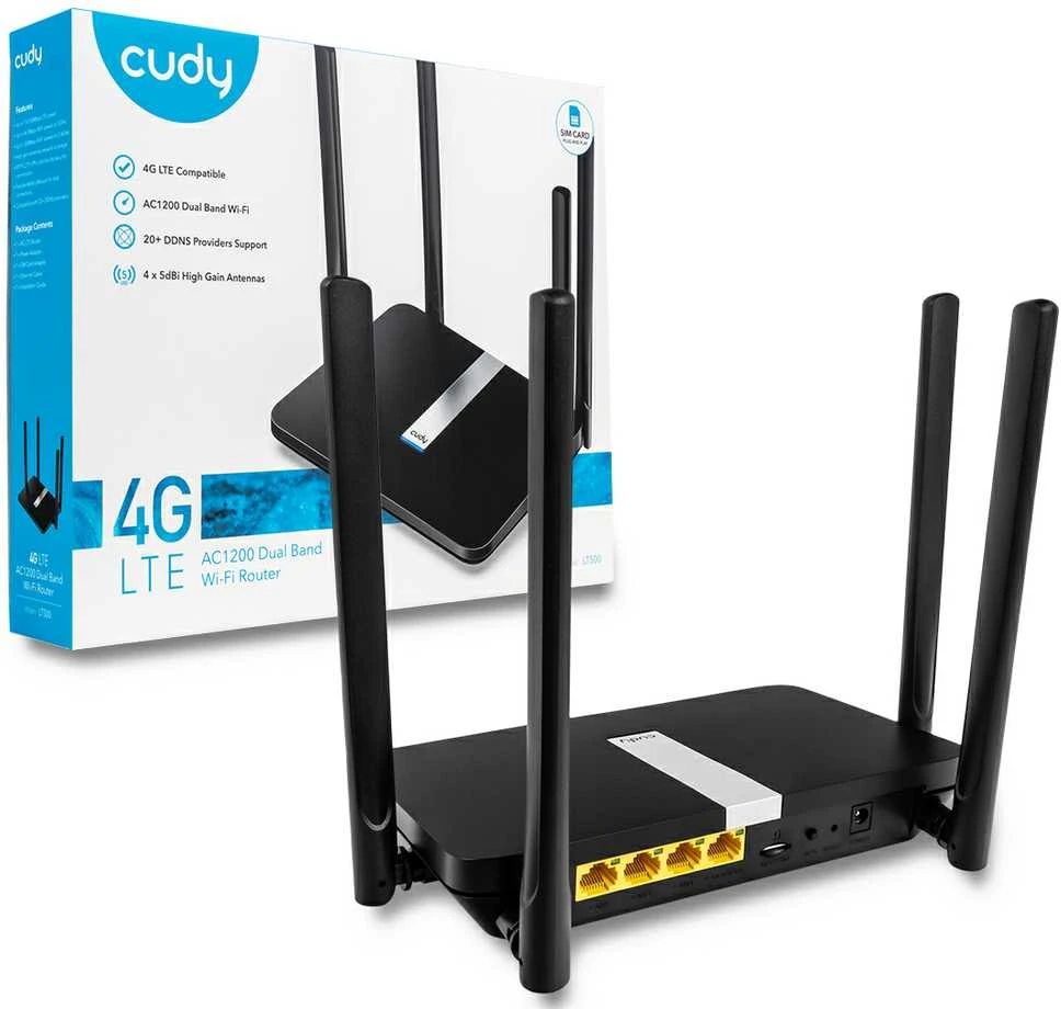 Belaidis Maršrutizatorius - Cudy LT500 Dual-Band 4G Greitasis Ethernet Juodas