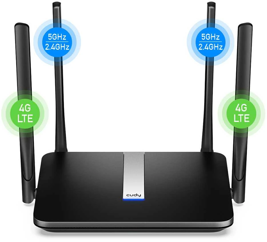 Belaidis Maršrutizatorius - Cudy LT500 Dual-Band 4G Greitasis Ethernet Juodas