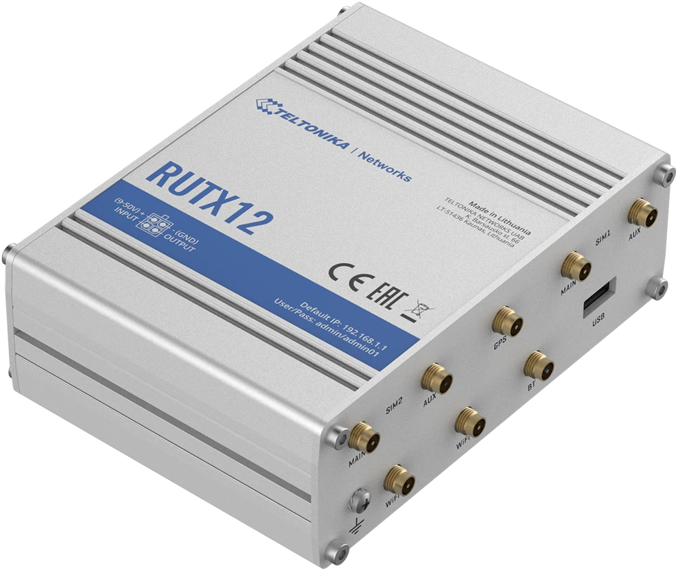 Šakotuvas TELTONIKA IOT ROUTER RUTX12 2XLTE+ETH+WIFI