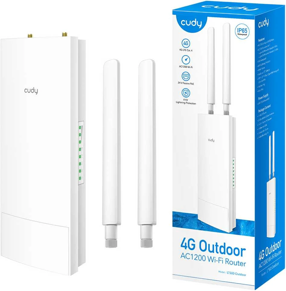 Belaidis Maršrutizatorius - Cudy LT400 4G Vieno Juostos 300 Mbit/s Montuojamas Ant Sienos Baltas