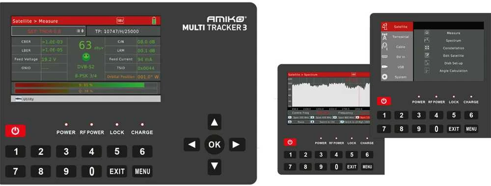 Amiko „MultiTracker 3“ DVB-T/T2/S/S2/C/C2 matuoklis