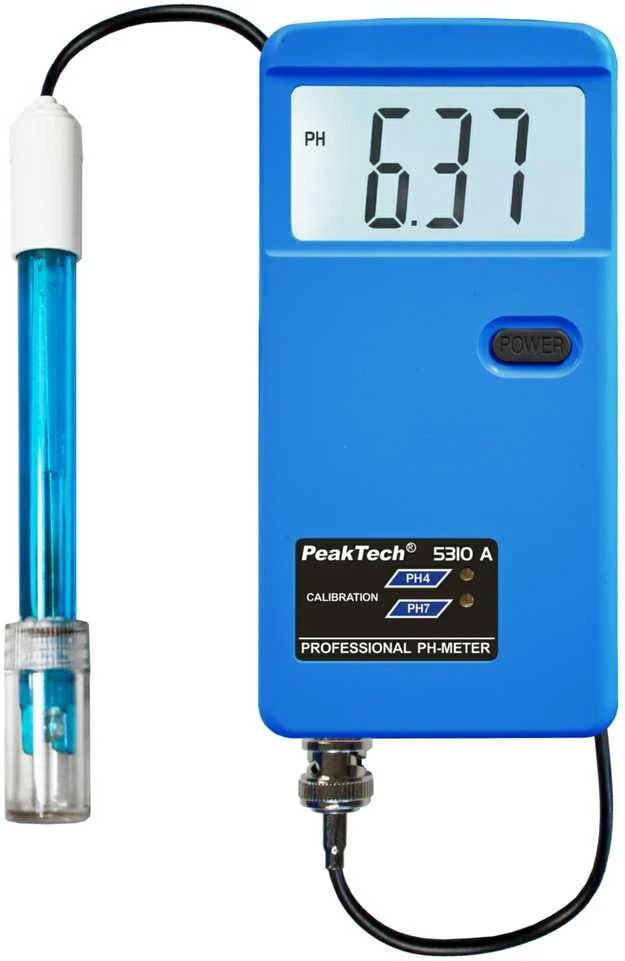 Vandens pH matuoklis su PeakTech 5310A baterija
