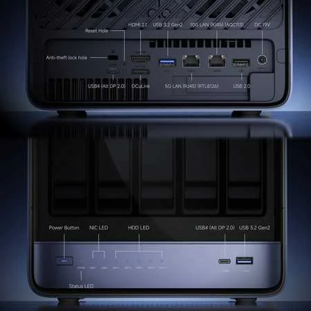 „Minisforum NAS N5 Pro Ryzen AI 9HX“, 32+128