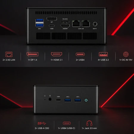 Minisforum kompiuteris su AMD Ryzen 7 8845HS