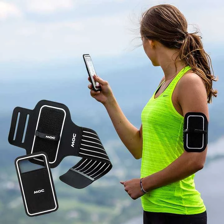 Moc Sport Ab Rinkinys Opaska Armband + etui Slip-In Bag XL Rožinė