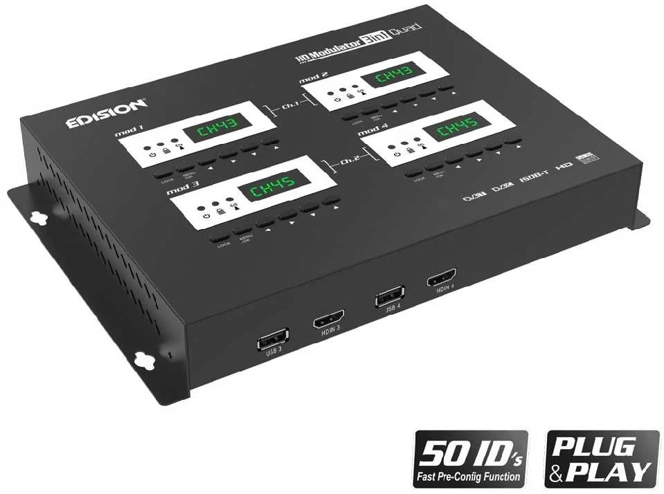 Moduliatorius 4x HDMI į 2x DVB-T/C EDISION QUAD+