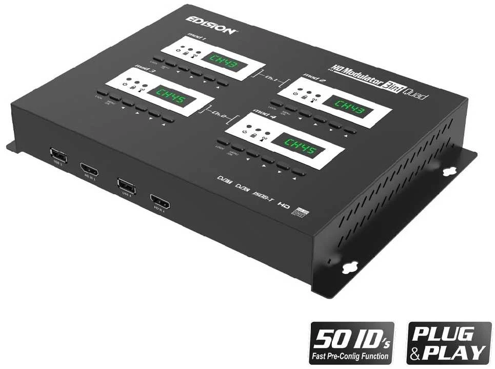 Moduliatorius 4x HDMI į 2x DVB-T/C EDISION QUAD+