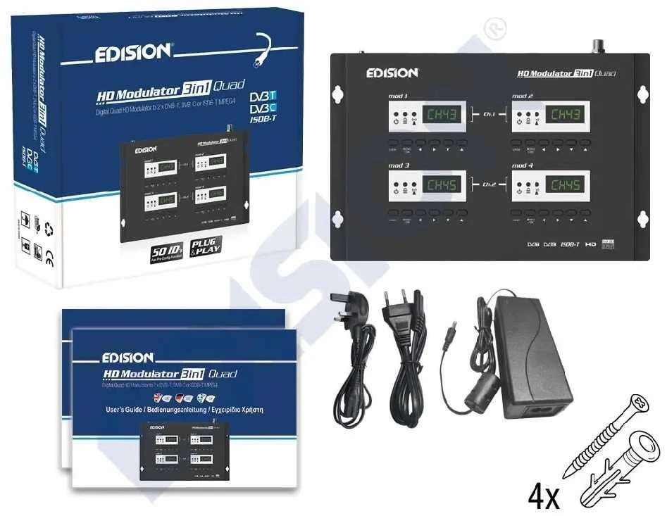 Moduliatorius 4x HDMI į 2x DVB-T/C EDISION QUAD+