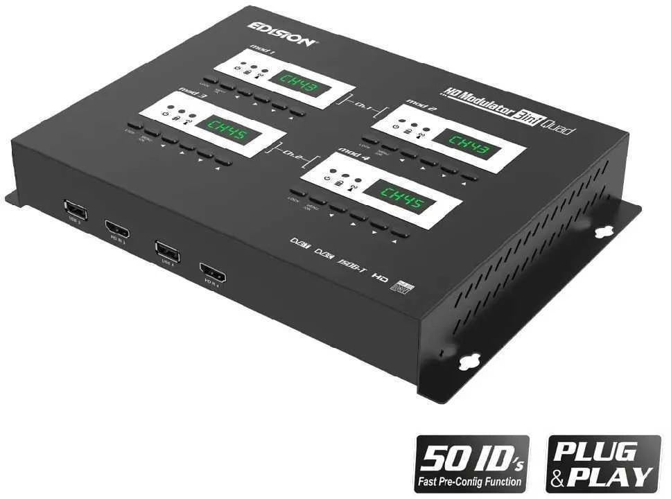 Moduliatorius 4x HDMI į 2x DVB-T/C EDISION QUAD+